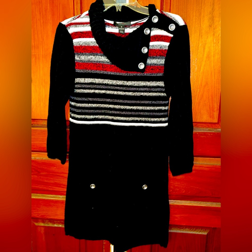 Style & Co Black Long Sweater. Size Medium